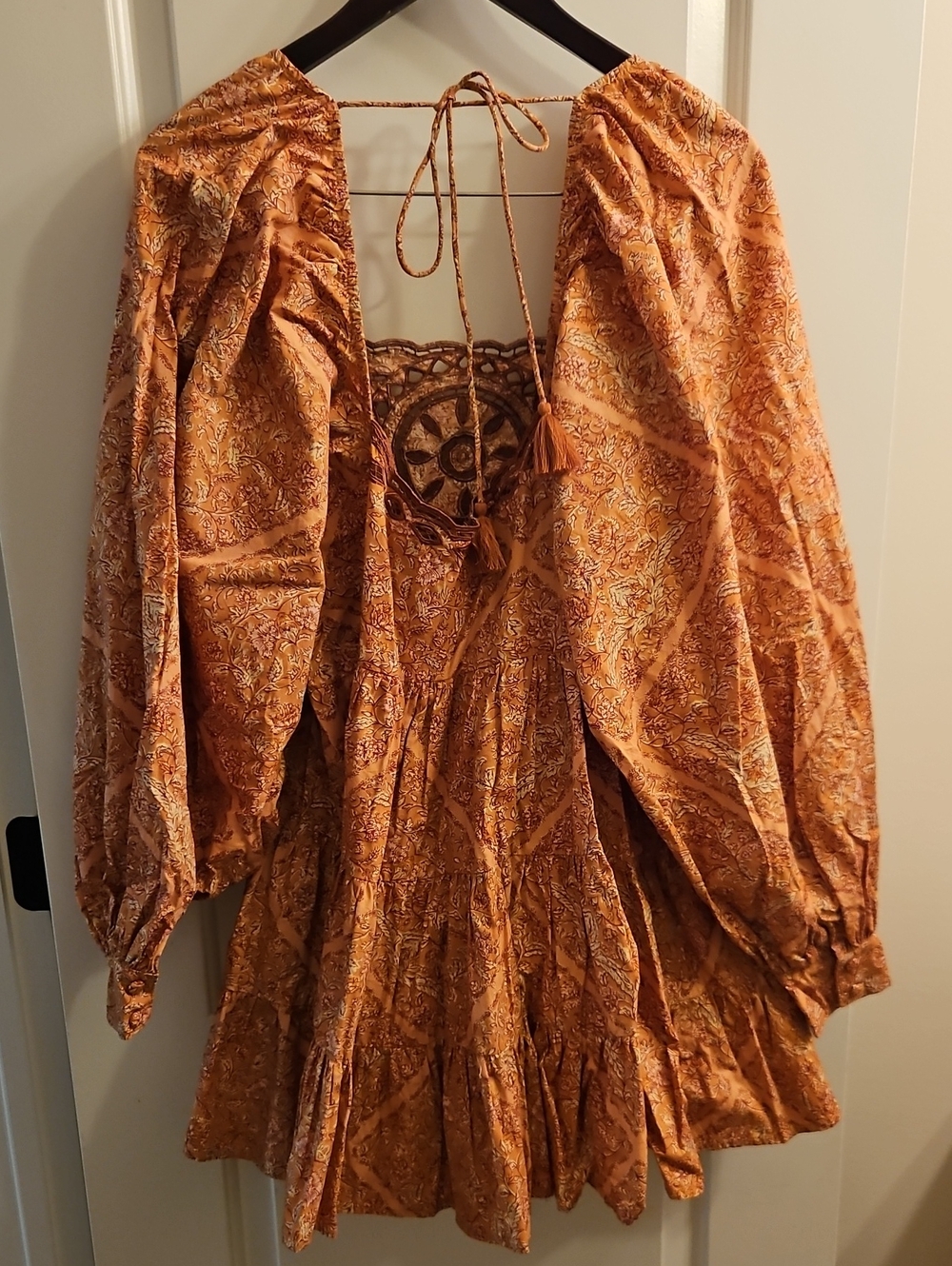 Free People Marias Beaded & Crochet Mini Dress, Rare, Embroidered Boho, M - Picture 7 of 12